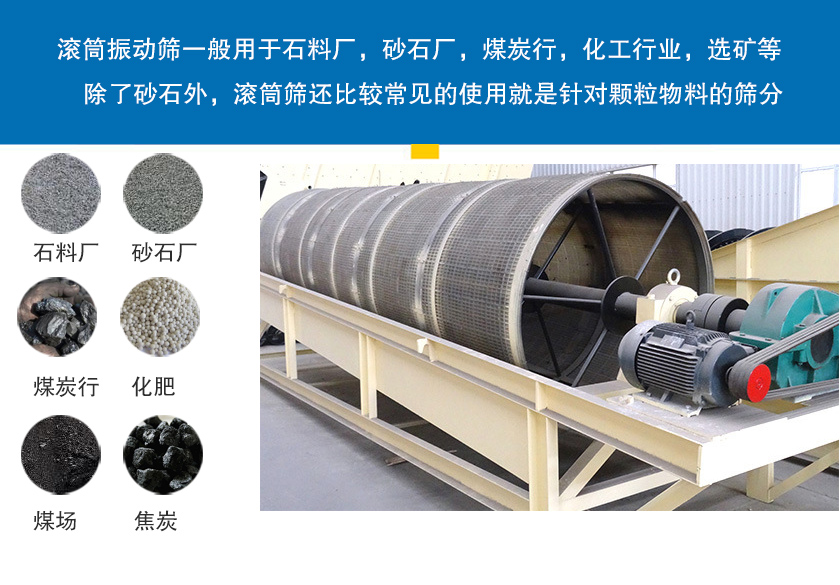 滾筒振動篩應用行業